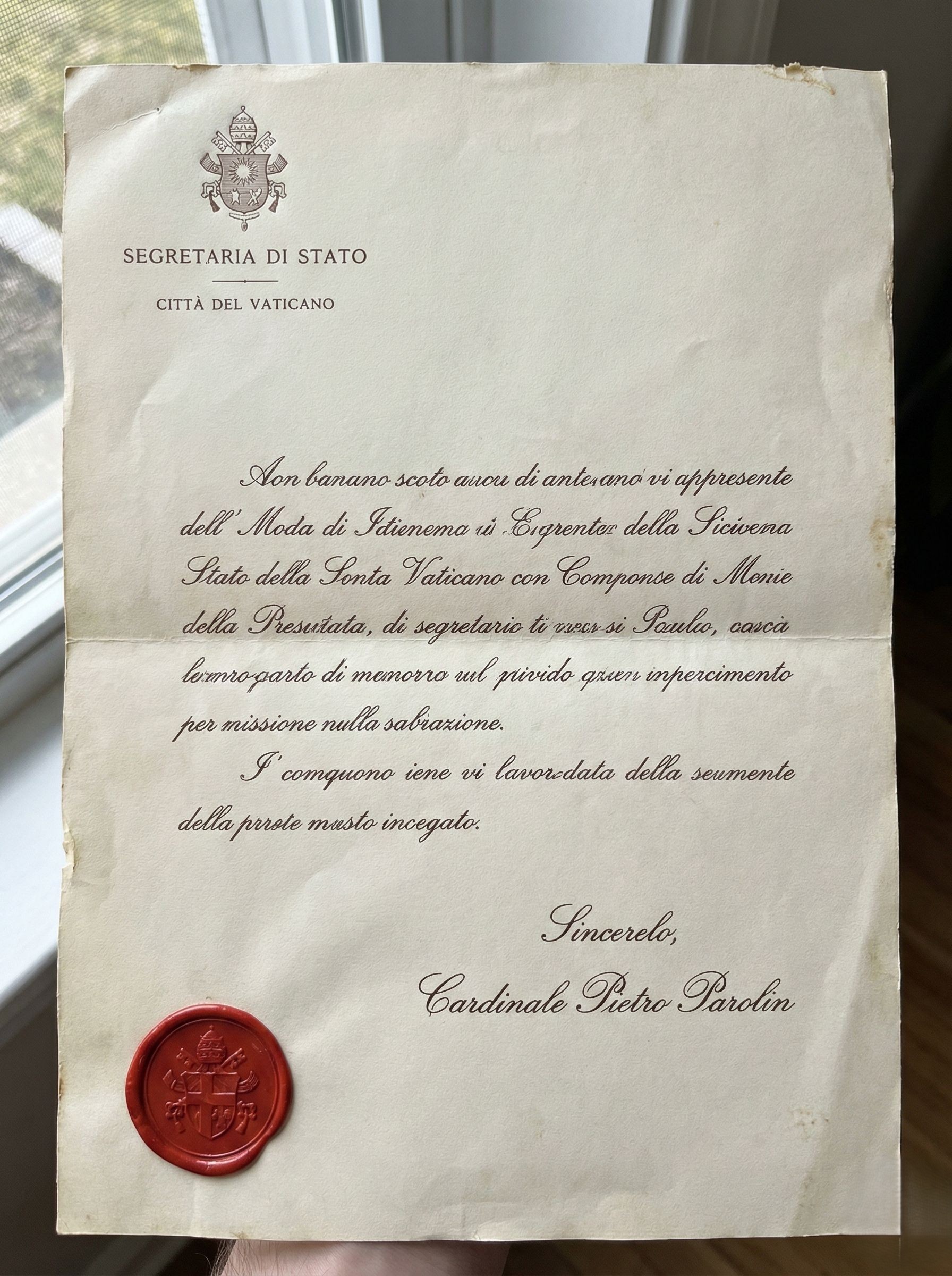 Cardinal Letter